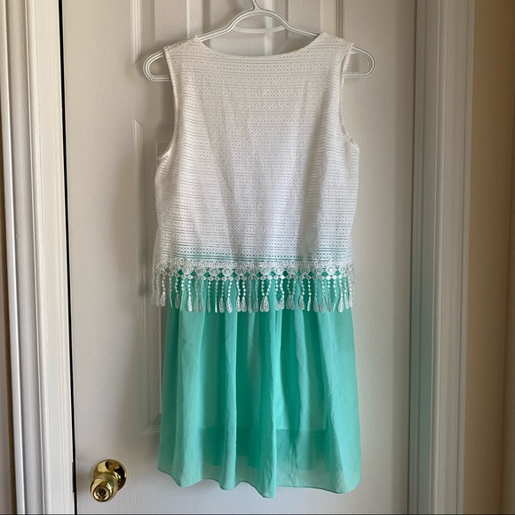 NWOT - Chiffon & Crochet Dress - Picture 5 of 7
